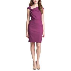 Ivy & Blu Raspberry Purple Shift Dress Midi Dress Size 10P Formal Classic